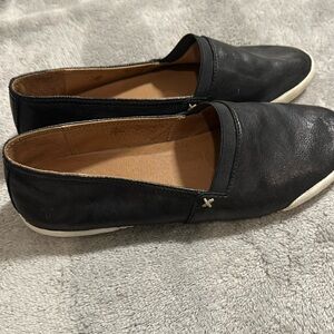 Frye black leather slip-ons size 8